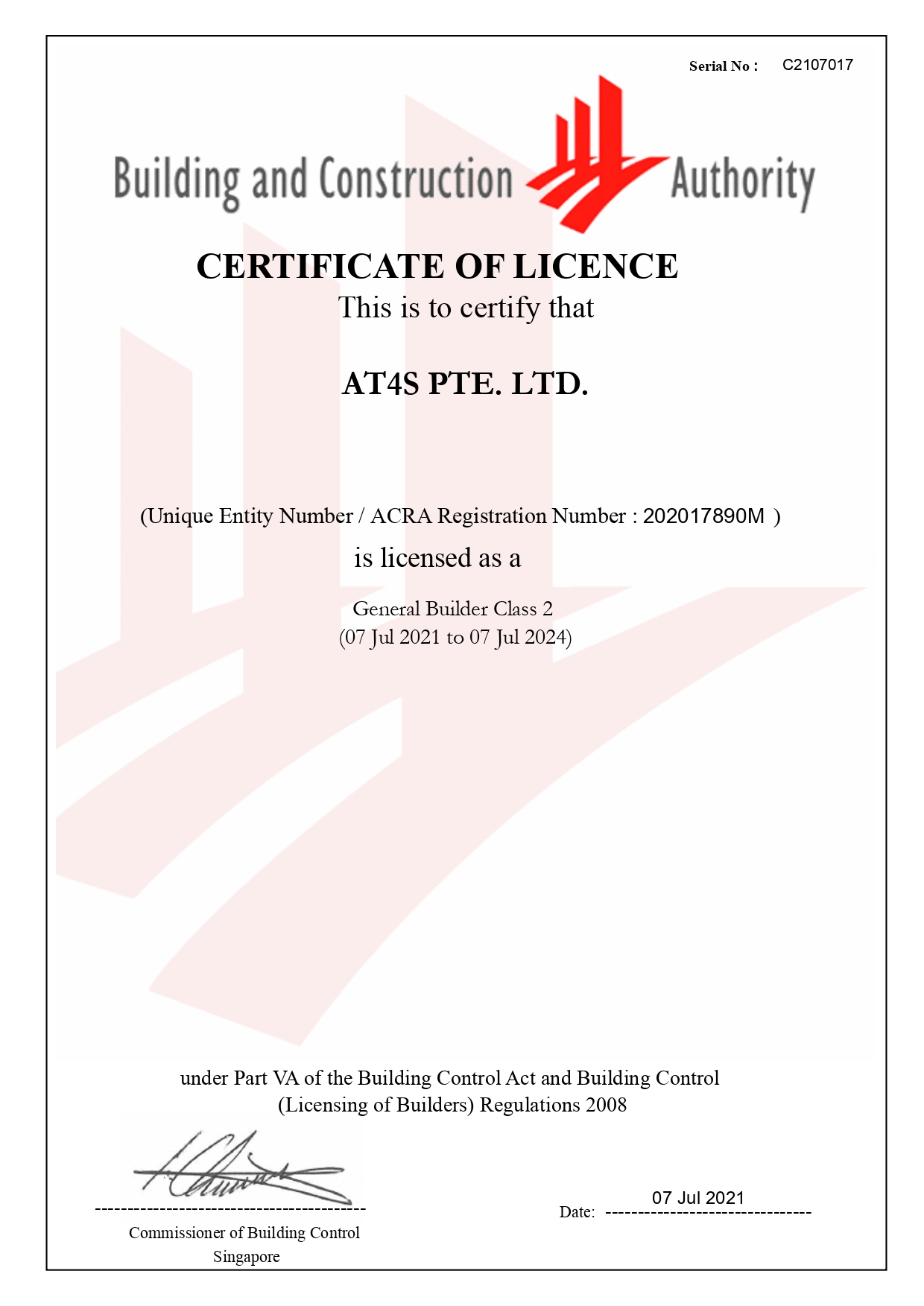 AT4S PTE. LTD. GB2 Licence
